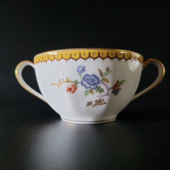 Antique Theodore Haviland Limoges Bouillon Cup & Saucer Eden Pattern - Picture 7 of 10
